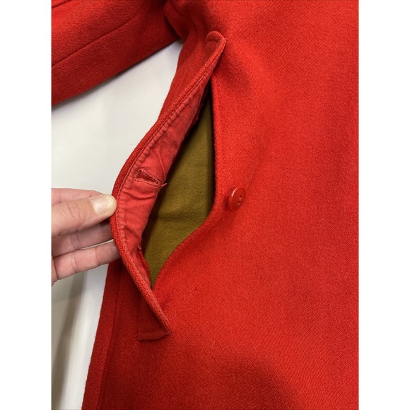 Vintage Woolrich Woolen Mills Wool Jacket  Red 40's Made in USA Sz 40 - Picture 12 of 16
